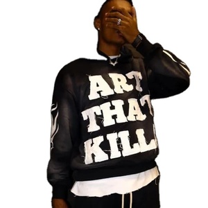 Sudadera Moderna con Apliques y Lavado Ácido, Totalmente Personalizable, Algodón Grueso, Proveedor Personalizado - Product Image 1