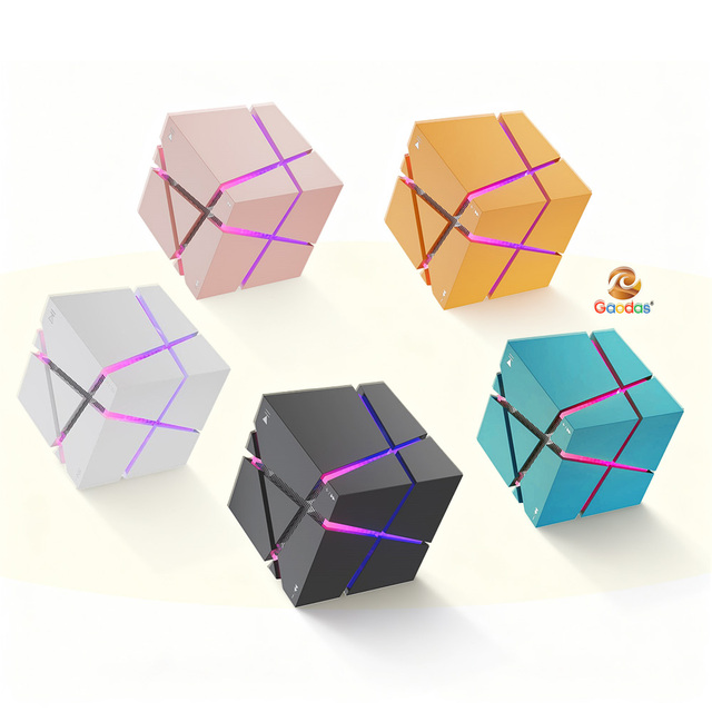 Cube Portable Mini Stereo Wireless Speaker RGB LED Lighting TF Card Compatible Battery Powered for Mobile Phone Perfect Gift