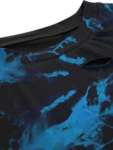 Ropa Deportiva de Buena Calidad, Top Corto Estampado para Mujer, Camiseta Tie Dye Lisa Teñida, 100% Algodón Transpirable, Camiseta de Manga Corta - Product Image 2