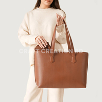 Sac fourre-tout en cuir véritable pour femme, sac à bandoulière style minimaliste, ouverture supérieure, toutes saisons, usage quotidien, couleur unie, deux poignées, vente en gros