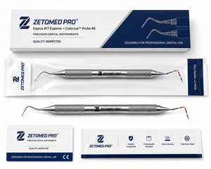 Expros # 17 Explorer + Colorvue ™   Sonda dental de doble punta # 6 Zetomed Pro de Acero Inoxidable - Product Image 2