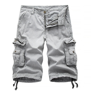 Men <b>Cargo</b> <b>Shorts</b> Solid Color Canvas Mid Waist Zipper Fly Casual Bermuda <b>Shorts</b> with Pockets Breathable <b>Lightweight</b> - Product Image 1