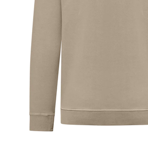 เสื้อสเวตเชิ้ตผู้ชายสีเบจ คอกลม ผ้าฟลีซ ทรงปกติ สีพื้น แขนยาว สไตล์ลำลอง โลโก้ด้านหน้า ผ้าฝ้าย 100% - Product Image 3
