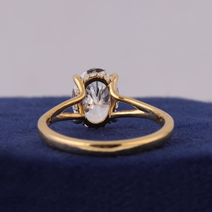 Women's Oval Cut Diamond Engagement Ring WHITE Gold Prong Setting Classic Style - Product Image 3