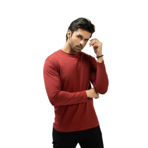 T-shirt à manches longues pour homme 100% coton, col rond, tricoté, de haute qualité, avec motif, respirant, séchage rapide, écologique - Product Image 1