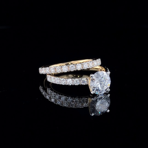 แหวนหมั้นเพชรทรงกลมเจียระไนแบบบริลเลียนท์ ทองคำขาว 14K เพชรเพาะเลี้ยงในห้องปฏิบัติการ สไตล์คลาสสิกสำหรับผู้หญิง รับรองโดย IGI ชุบโรเดียม - Product Image 6