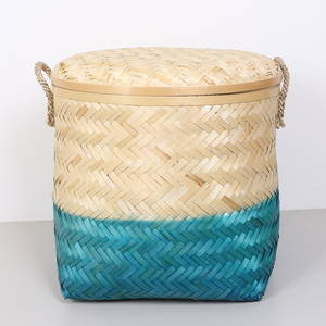 <b>Bamboo</b> bins high quality storage lid bin hand-crafted organizer basket home <b>container</b> & decoration - Product Image 4