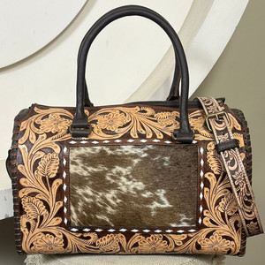 New Personalised Hand <b>Tooled</b> <b>Leather</b> Large Speedy Bag Custom Style Luxury Designer Shoulder Travel Bag for Women's Duffel Bag - Product Image 4