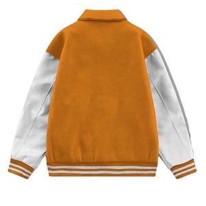 Veste universitaire style collège à col roulé et fermeture boutonnée, manches en laine, style streetwear, réversible, pour homme, 2025 - Product Image 1
