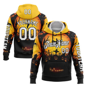 Sweat-shirt à capuche pour homme, coupe régulière, imprimé squelette de canard Halloween, design par sublimation, tenue décontractée d'automne, numéro 00, nom personnalisé - Product Image 4