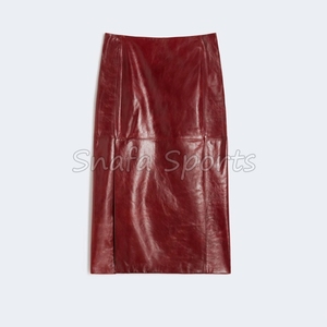 Encuentra faldas de cuero genuino similares, falda de cuero 100% de alta calidad para mujer con hebilla, falda de cuero para fiesta para mujer - Product Image 5