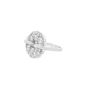 Diamond Signet <b>Ring</b> Bubble Chunky Statement Micro Pave Setting <b>Dome</b> Pinky Band 13mm 14k 18k Solid Gold Round Lab Grown Wholesale - Product Image 3