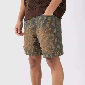 Pantalones Cortos Vaqueros Holgados Personalizados para Hombre, Estilo Jorts, Desgastados, de Cintura Media, Impermeables y Transpirables para Verano - Product Image 1