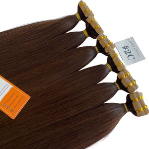 2025ต่อผมแบบเทปเคราติน100% ผมเรีมี่ดิบยาวเต็มสีน้ำตาลเข้ม - Product Image 1