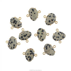 Freeform Dalmatian Jasper Double Link Connecteurs Résultats En Gros Bijoux Artisanat Fournitures - Product Image 1
