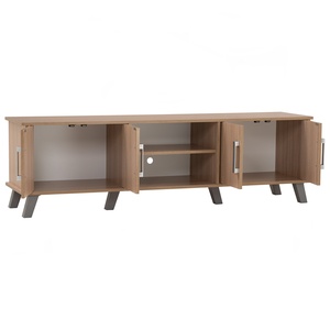 Modern Minimalist <b>Laminated</b> Board TV Cabinet Low board Media Console Entertainment Center with Four Storage Side Doors - Product Image 4