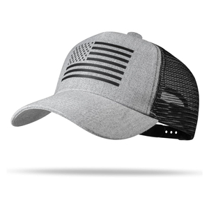 Gorra Trucker Negra de 6 Paneles con Estampado de Bandera Americana por Transferencia Térmica, Parte Trasera de Malla, Ajustable, Unisex, Casual - Product Image 6