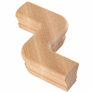 Main courante en chêne rouge certifié FSC avec revêtement en caoutchouc (décalage à gauche 7247) |   Composants en bois durables et écologiques pour les projets résidentiels - Product Image 1