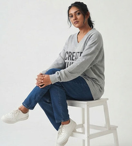 Regal Three 300 GSM Heavyweight V-Neck T-<b>Shirt</b> Long Sleeve Printed Oversize Tshirt Casual Loose Fit Summer Wear <b>Baggy</b> Tee - Product Image 4