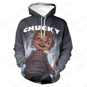Sudadera con Capucha Premium de Terror Nocturno, Icono del Horror "Chucky-3D" |   Edición Limitada de la Serie de Cultura Cinematográfica Personalizada - Product Image 5