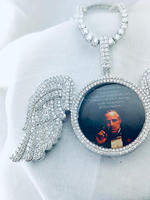 Pendentif Aile d'Ange en Or 10K pour Homme, Style Hip Hop, Serti de Diamants, Certifié IGI, Luxe, Or 10K Massif, Diamant de Laboratoire Cultivé, Cadeau pour Fête, Anniversaire