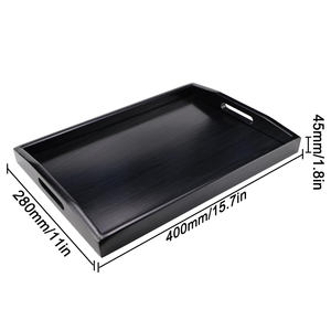 ถาดเสิร์ฟไม้ทรงสี่เหลี่ยมพรีเมียม ดีไซน์เรียบหรูสไตล์ชนบท ลายดอกไม้ สำหรับเทศกาลดีวาลี รอมฎอน ชา ขนม ของว่าง อาหารเช้า ใช้ในบ้าน - Product Image 3