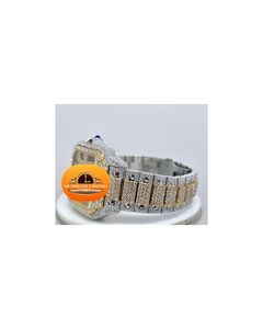 นาฬิกาข้อมือผู้ชายรุ่น Designer Z1225 หรูหรา ประดับเพชรแซฟไฟร์ ควอตซ์ สายสแตนเลสสตีล 20 มม. ฝังเพชร VVS Moissanite ขายส่ง - Product Image 3