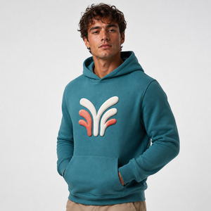 Men Puff Printing <b>Hoodie</b> Featuring Raised Artwork A <b>Soft</b> Feel And Relaxed Comfort For Modern Streetwear And Casual Daily Looks - Product Image 3
