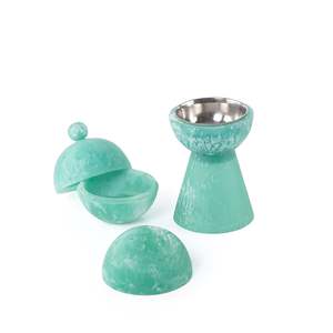 Ensemble brûleur d'encens en résine turquoise avec couvercle et support, porte-parfum d'ambiance pour la maison, utilisation toute saison - Product Image 1