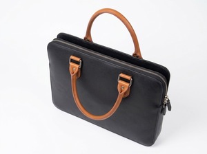 Maletín de Cuero Negro para Hombre y Mujer, Bolsa para Portátil de Negocios, Bolso de Mano Suave con Cierre - Product Image 3