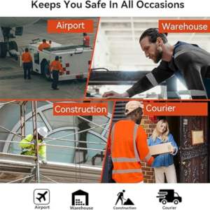 Sweat-shirts de sécurité haute visibilité FR, classe 1 ANSI, manches longues réfléchissantes, LED clignotantes, imperméables, logo personnalisé - Product Image 6