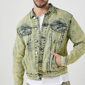 Men's Stylish <b>Denim</b> Jacket High Quality Custom Logo Casual Streetwear <b>Coat</b> Multiple Sizes Available - Product Image 2