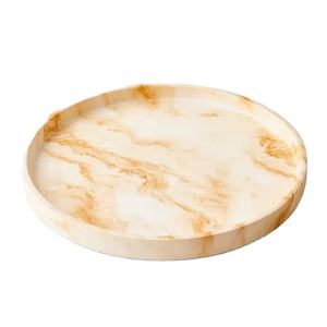 ถาดหินอ่อนสีเขียวทรงกลม สำหรับตกแต่ง ใช้เป็นจานเสิร์ฟ ที่รองแก้ว สำหรับใส่เครื่องประดับ เทียน สบู่ ใช้ในห้องน้ำ ตกแต่งบ้านหรูหรา - Product Image 1