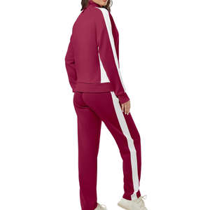 Modern Women Polyester Stripe Jogger <b>Set</b> Custom OEM Wholesale Factory Supplier USA Premium Athletic Fashion Collection - Product Image 3