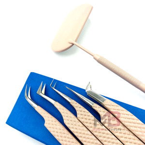5 pinces à épiler en acier inoxydable de haute précision et durables pour extensions de cils - Product Image 5