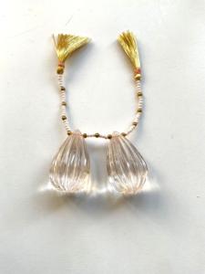 Morganita natural, 2 piezas de gemas talladas en forma de gota para la elaboración de joyería fina. - Product Image 4