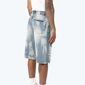 Hot Selling High Street Best Fashion Elastic Waist <b>Men</b> Denim Shorts High Quality Custom Design and Logo Printed <b>Men</b> Denim Short - Product Image 6