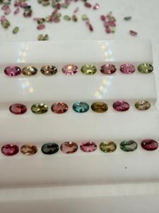Lot de 5x3mm de tourmaline naturelle multicolore taille ovale 48 carats avec jeu de couleurs, provenance Mines Africaines, pour la fabrication de bijoux Zehra Gems Jewellery - Product Image 1