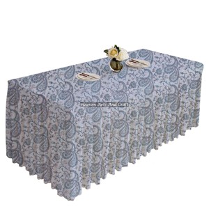 New Pleated <b>Tablecloth</b> 100% Cotton Handmade Block Print Modern <b>Rectangle</b> Washable Table Cover For Home Decor Use - Product Image 5