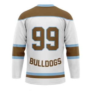 Sweat à capuche de hockey sur glace personnalisé avec logo de chien de dessin animé, col en V, manches longues, impression sublimée, unisexe, adulte, tissu polaire respirant - Product Image 2