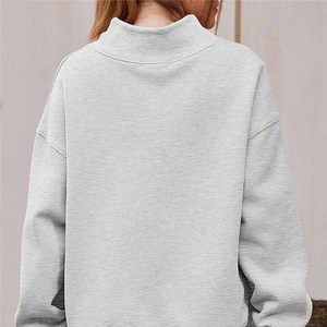 Sigma / Kapa <b>Mock</b> <b>Neck</b> Sweatshirt Chenille Embroidery Greek Letters Oversized Cotton Fleece Crew <b>Neck</b> Casual University - Product Image 4