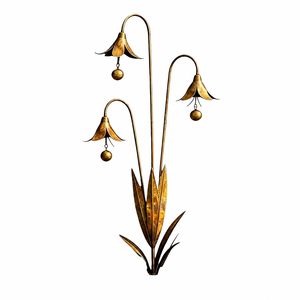 Piquet de jardin en métal rustique fait main, léger, décoratif, sculpture florale extérieure pour pelouse, jardin, patio, cour, aménagement paysager - Product Image 2