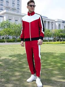 Ensemble de survêtement pour homme en coton 100% brodé, style hip-hop, automne, 2 pièces, veste à fermeture éclair intégrale à manches longues et pantalon de survêtement, tenue de sport - Product Image 2