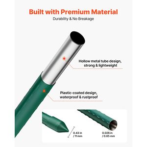 82.68-Inch Plastic Coated Metal <b>Tomato</b> Stakes 25 Pack Garden Sticks for Plants <b>Support</b> Pointed End Used for Growing - Product Image 3