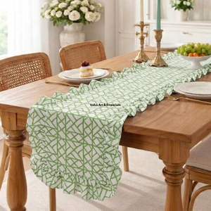 Indian Handmade Premium Quality Eco-friendly Floral Pattern Cotton <b>Table</b> <b>Cover</b> Modern Style for Wedding Use - Product Image 5