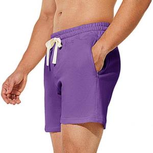 Pantalones Cortos Color Morado para Hombre, Servicio OEM ODM, Hechos a Medida, Material de Algodón y Felpa de Alta Calidad, Transpirables - Product Image 4