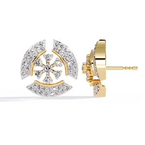 อาจเรเทลต่างหูเพชรธรรมชาติทอง 14K 0.49 กะรัต ทรงบริลเลียนท์ คัท เซเลสเชียล บลูม สี H ความใส VS-SI เครื่องประดับหรูหราสง่างาม - Product Image 4
