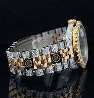 Jam Tangan Otomatis Imperial Jewels Mewah Terbaru Berlapis Moissanite Dua Warna Bahan Stainless Steel Mekanik 42mm Dial Kustom Romawi