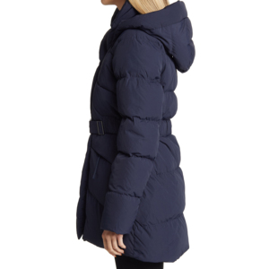 Manteau d'hiver pour femme, imperméable, avec ceinture, en duvet, chaud, noir, veste matelassée avec capuche longue, coupe ample, décontractée, tendance pour l'hiver - Product Image 3