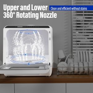 Lave-vaisselle portable mini avec réservoir d'eau intégré de 5 L, 6 programmes de lavage et tuyau d'arrivée d'eau - Product Image 5